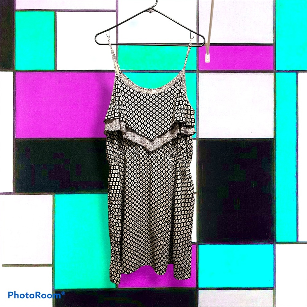 BOHO Black & White Summer Dress with Pockets